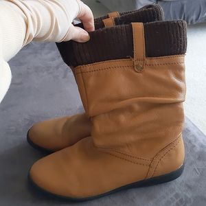 Cougar leather and faux fur lined boots